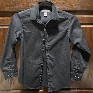 Van Heusen Black Button Down Shirt - Youth S(8)